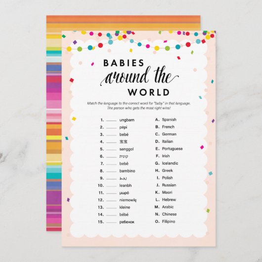 Fiesta thema baby shower spel programmakaart (Voorkant / Achterkant)