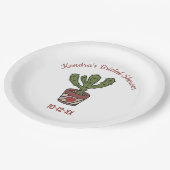 Fiesta Thema Bruidsfeest Persoonlijke Cactus Papieren Bordje (Gekanteld)