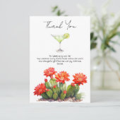 Fiesta Thema Cactus Martini Vrijgezellenfeest Bedankkaart (Staand voorkant)