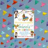 Fiesta thema derde verjaardag, Drie-esta uitnodigi Kaart