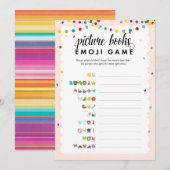 Fiesta thema emoji afbeelding boeken baby shower s programmakaart (Voorkant / Achterkant)