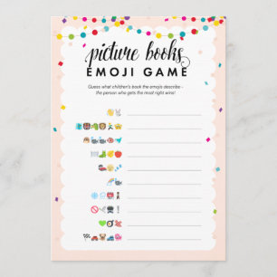 Fiesta thema emoji afbeelding boeken baby shower s programmakaart