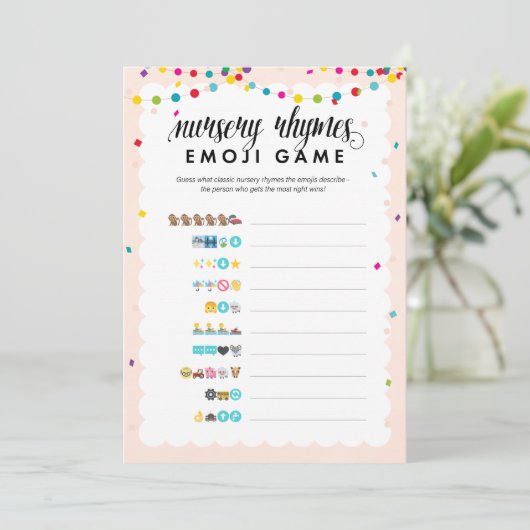 Fiesta thema emoji kinderkamer rijm baby shower sp programmakaart (Staand voorkant)