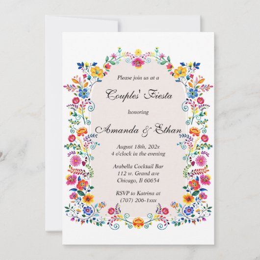 Fiesta thema koppel partij kaart (Voorkant)