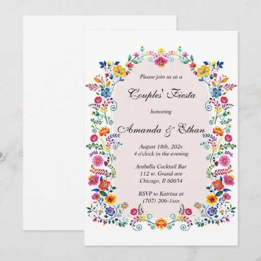 Fiesta thema koppel partij kaart (Voorkant / Achterkant)