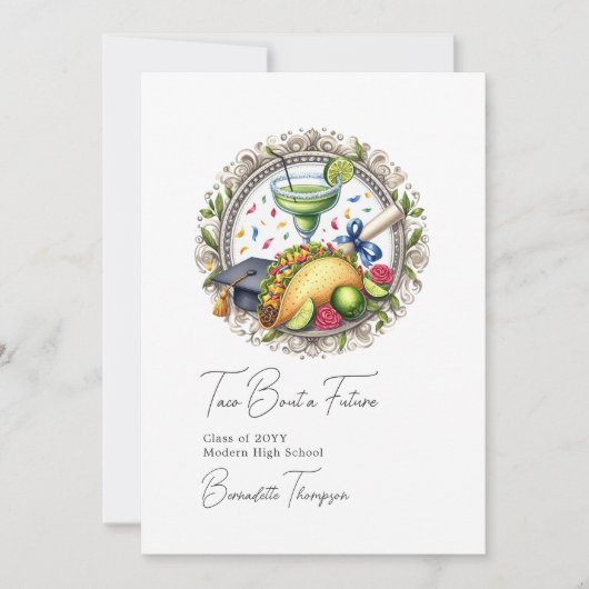 Fiesta Thema Taco ‘Over een toekomstig Afstuderen Aankondiging (Voorkant)