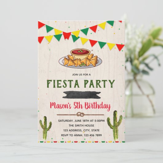 Fiesta thema verjaardagsuitnodiging kaart (Staand voorkant)