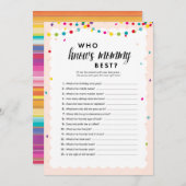 Fiesta thema wie weet mama beste baby shower spel programmakaart (Voorkant / Achterkant)