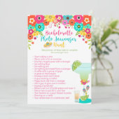 Fiesta Theme Bachelorette Party Scavenger Hunt Kaart (Staand voorkant)
