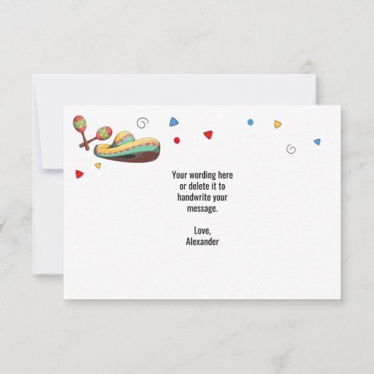 Fiesta Theme Party Flat Bedankt (Achterkant)