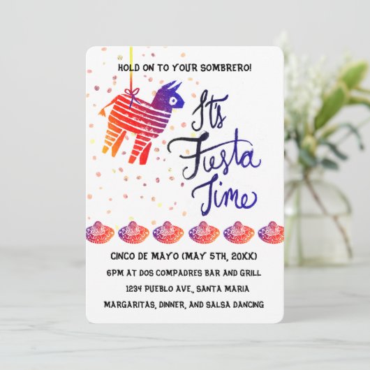 Fiesta Time Cinco De Mayo Kaart (Staand voorkant)