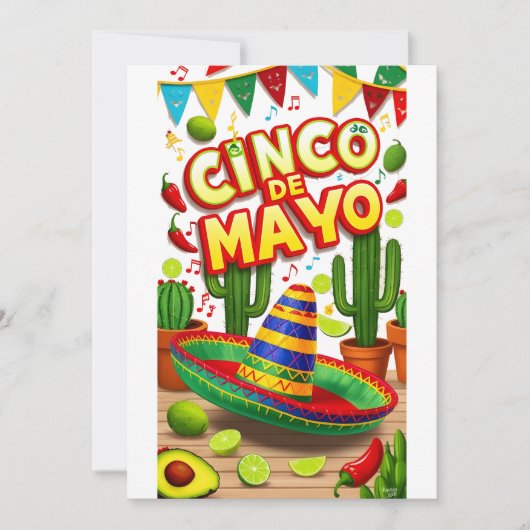 Fiesta Time Mexicaanse ansichtkaart Kaart (Voorkant)