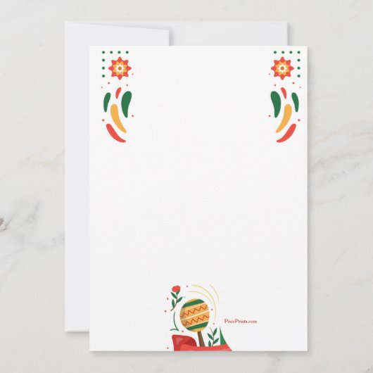 Fiesta Time Rehearsal Dinner Kaart (Achterkant)