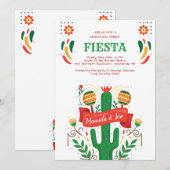 Fiesta Time Rehearsal Dinner Kaart (Voorkant / Achterkant)