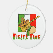 Fiesta Time Taco, Sombrero, Gitaar Keramisch Ornament (Links)