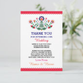 Fiesta Trouw Dankkaart Rood Mexicaans Mexico Bedankkaart (Staand voorkant)