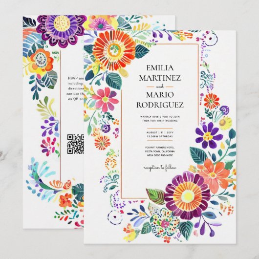 FIESTA TROUWEN - Folkart Bloemen Modern (Voorkant / Achterkant)