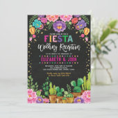 Fiesta Trouwreceptie Mexicaanse Bloemenfeest Kaart (Staand voorkant)