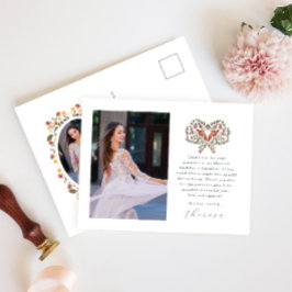 Fiesta Twee foto Quinceanera Floral Dank u Briefkaart