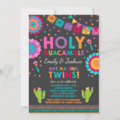 Fiesta Twin Baby shower Uitnodiging Heilige Guacam (Voorkant)