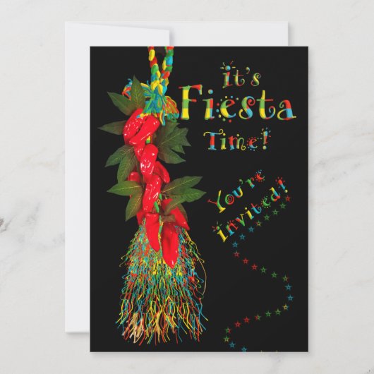 Fiesta Uitnodiging, Hete Chili Pepers Kaart (Voorkant)