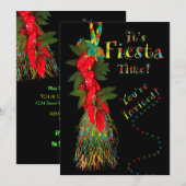 Fiesta Uitnodiging, Hete Chili Pepers Kaart (Voorkant / Achterkant)