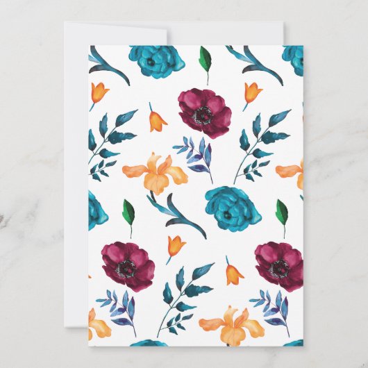 Fiesta | Uitnodiging voor een Baby shower van de W (Achterkant)