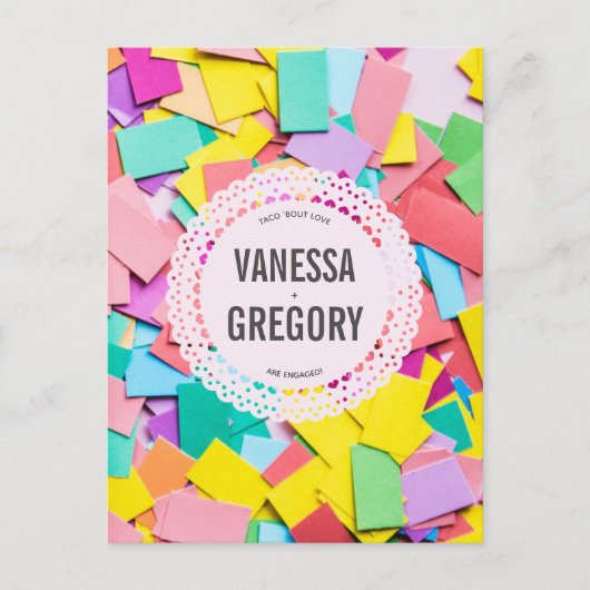 "Fiesta" - Uitnodiging voor Flat Engagement Party (Voorkant)