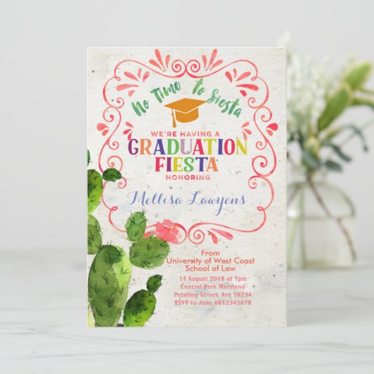 Fiesta-uitnodiging voor hoogleraren kaart (Staand voorkant)