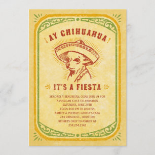 Fiesta Uitnodigingen - Aye Chihauhau Vintage Mexic