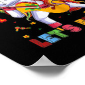 Fiesta Unicorn Guitar Funny Cinco de Mayo Poster (Hoek)