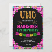 Fiesta uno-uitnodiging kaart (Voorkant)