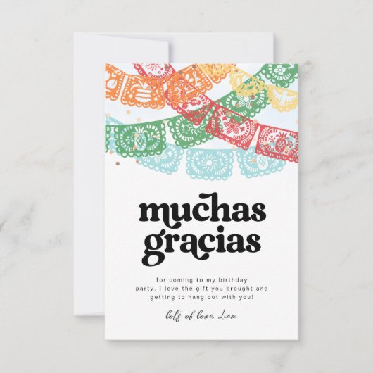 Fiesta Verjaardag Dank u kaarten (Voorkant)