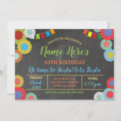 Fiesta Verjaardag Floral Mexicaanse Fans Bright Kaart (Voorkant)