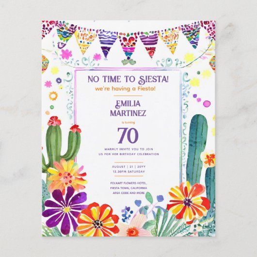 FIESTA Verjaardag Folkart Bloemen 40e 50e 60e (Voorkant)