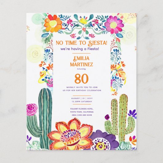 FIESTA Verjaardag! Folkart Bloemen ELKE LEEFTIJD  (Voorkant)