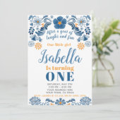 Fiesta Verjaardag Uitnodiging, Bloemenfeest Uitnod Kaart (Staand voorkant)