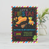 Fiesta Verjaardag Uitnodiging Fiesta Party (Staand voorkant)