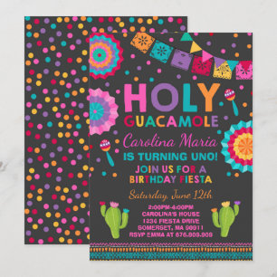 Fiesta Verjaardag Uitnodiging Heilige Guacamole Pa