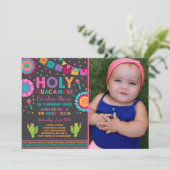 Fiesta Verjaardag Uitnodiging Heilige Guacamole Pa (Staand voorkant)