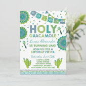 Fiesta Verjaardag Uitnodiging Heilige Guacamole Pa (Staand voorkant)