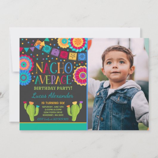 Fiesta Verjaardag Uitnodiging Nacho Gemiddelde Par (Voorkant)
