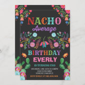 Fiesta Verjaardag Uitnodiging Nacho Gemiddelde Par (Voorkant / Achterkant)