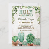 Fiesta Verjaardag Uitnodiging Rustieke Cactus Succ (Voorkant)