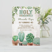 Fiesta Verjaardag Uitnodiging Rustieke Cactus Succ (Staand voorkant)