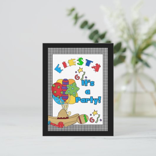 Fiesta Verjaardag Uitnodigingen (Staand voorkant)