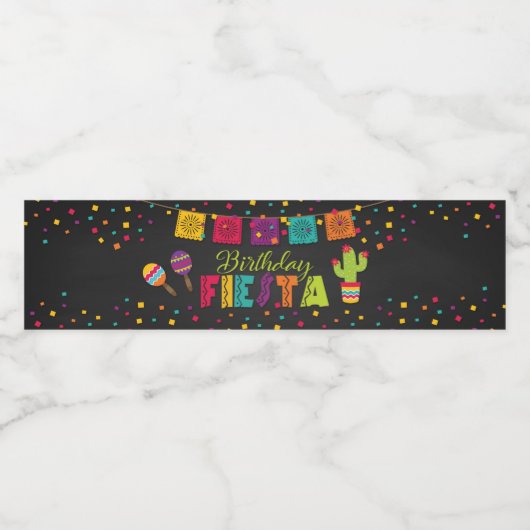 Fiesta Verjaardag Waterfles Etiket (Enkel label)