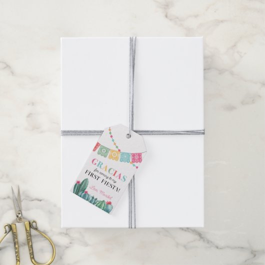 Fiesta verjaardagsfeest gunst Dank u Labels Cadeaulabel (Met Touw)