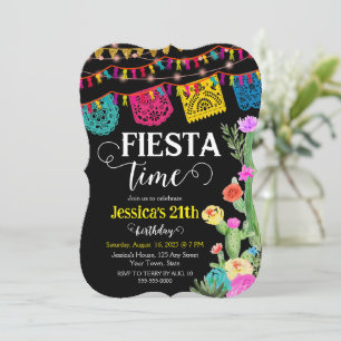 Fiesta Verjaardagsfeest Mexicaans thema Uitnodigin Kaart