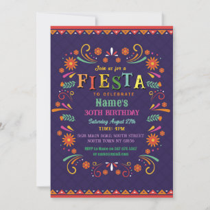 Fiesta Verjaardagsfeest Uitnodigen Mexicaans Pet M Kaart